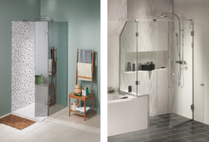 style de douche avec paroi en verre